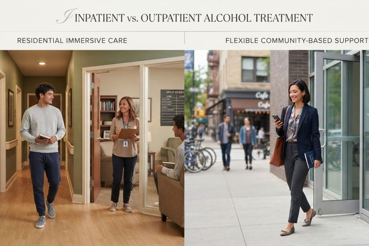 Comparison of inpatient and outpatient alcohol addiction treatment settings