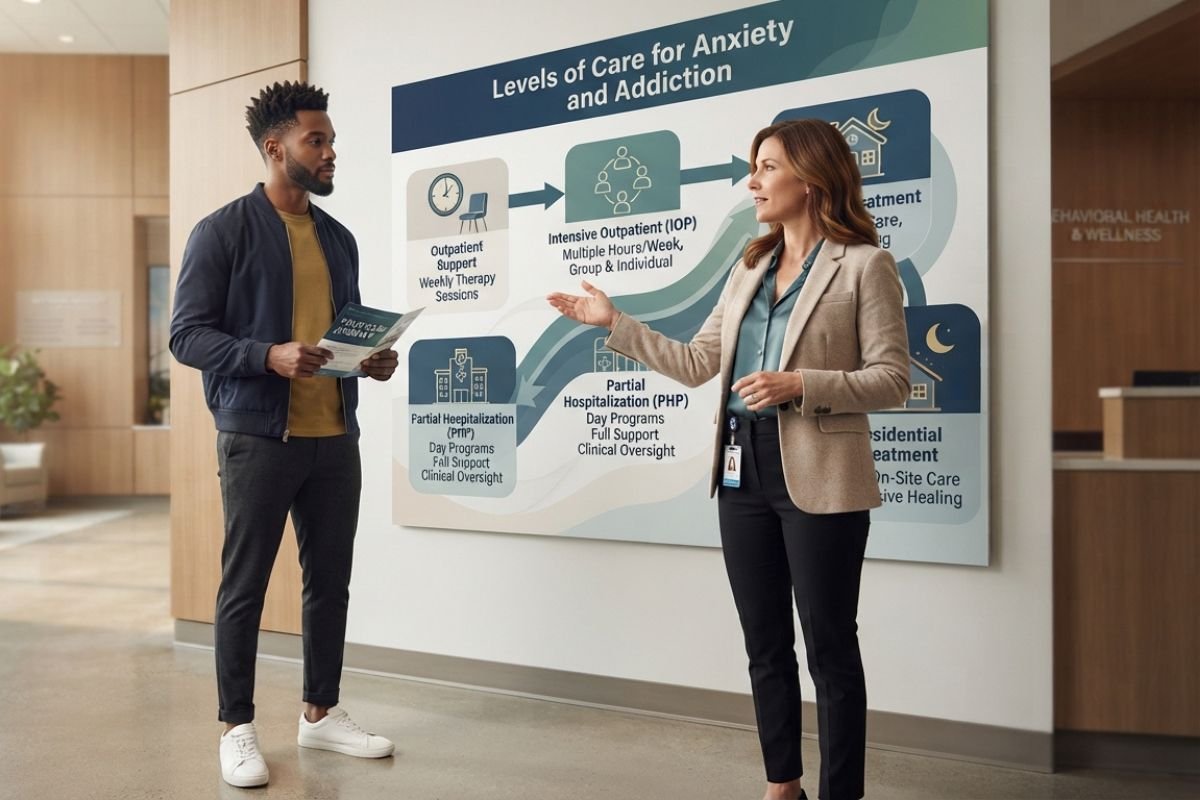 Levels of care for anxiety and addiction treatment