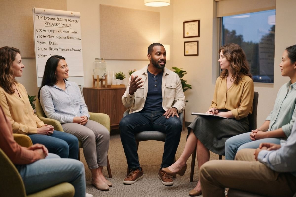 Example of a structured weekly Intensive Outpatient Program schedule